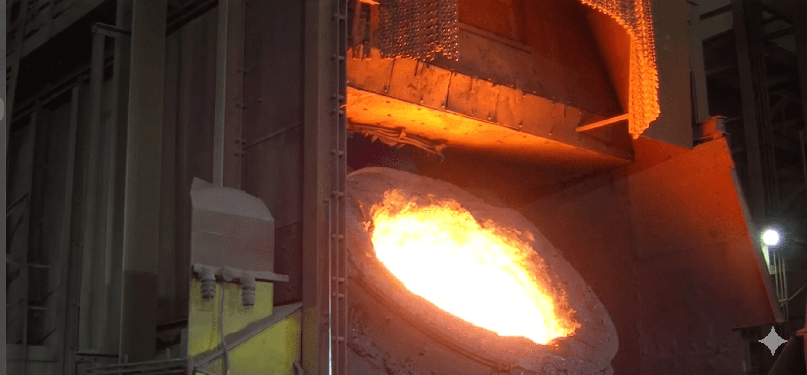 The furnace mouth at full flame — the read the operator already makes by eye, made legible.